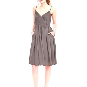 Banana Republic Spaghetti Pleated Cross V  Neck Flare Summer Sleeveless Dress 2P